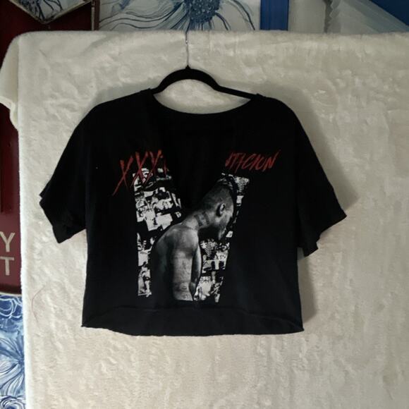 Unbranded Tops - XXXTentacion Crop Top Womens Black Graphic Tee V Neck Streetwear Hip Hop